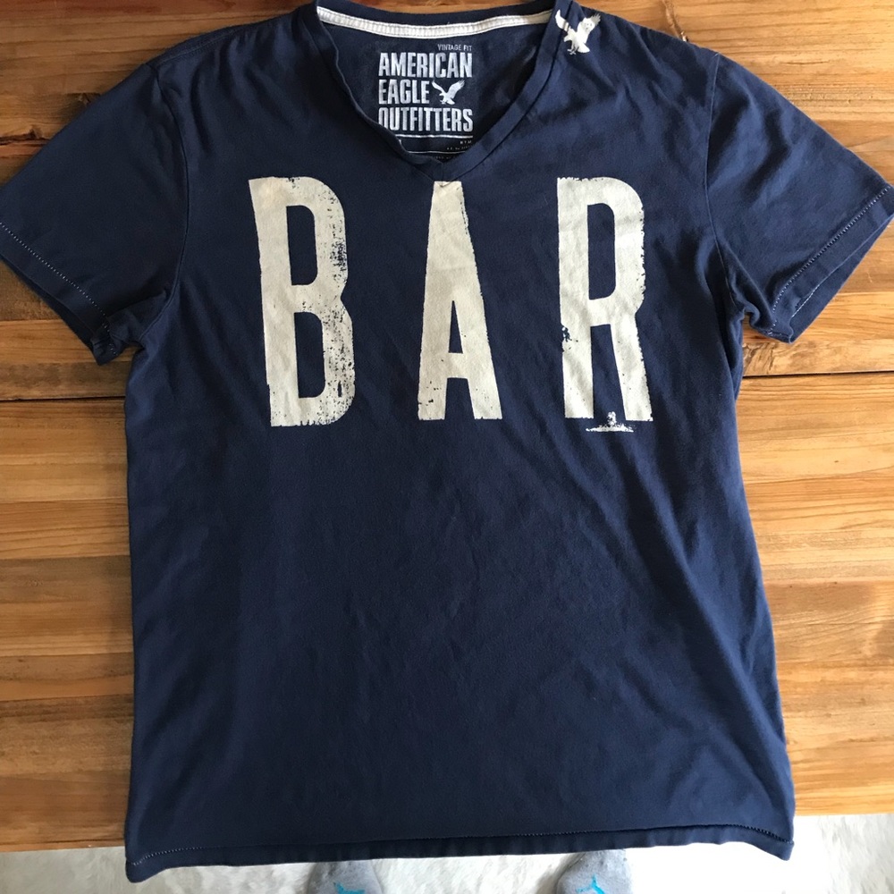 ‼️American Eagle Short Sleeve Men Top Size M Navy